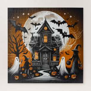 Halloween haunted house jigsaw puzzle