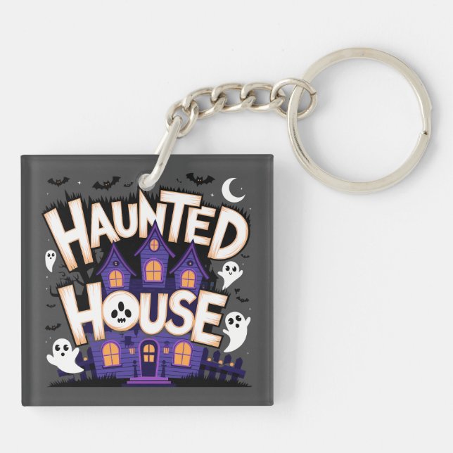 Halloween - Haunted House Key Ring (Back)