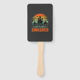 Halloween Haunted House Lets Get Smashed Retro Hand Fan