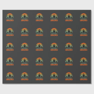 Halloween Haunted House Lets Get Smashed Retro Wrapping Paper