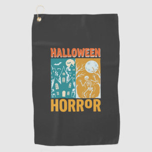 Halloween Haunted House Moon Skeleton Design_1 Golf Towel