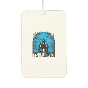 Halloween Haunted House Moon Vintage Engraving Des Car Air Freshener