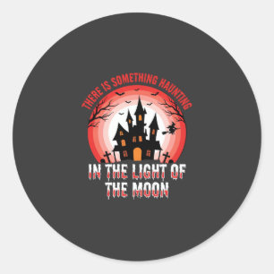 Halloween Haunted House Moonlight Witch Classic Round Sticker