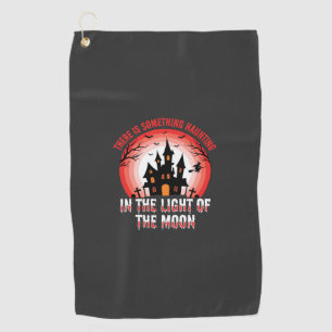 Halloween Haunted House Moonlight Witch Golf Towel