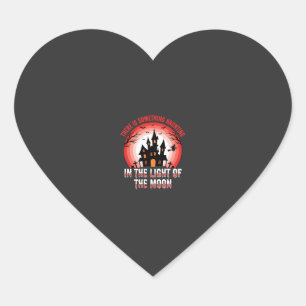 Halloween Haunted House Moonlight Witch Heart Sticker