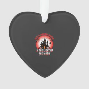 Halloween Haunted House Moonlight Witch Ornament