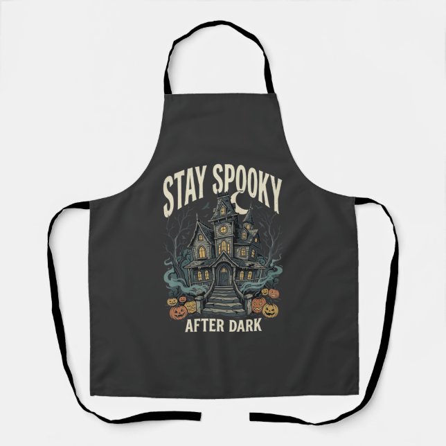 Halloween Haunted House Night Apron (Front)