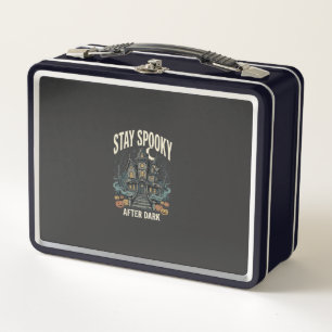 Halloween Haunted House Night Metal Lunch Box