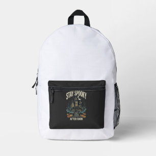 Halloween Haunted House Night Printed Backpack