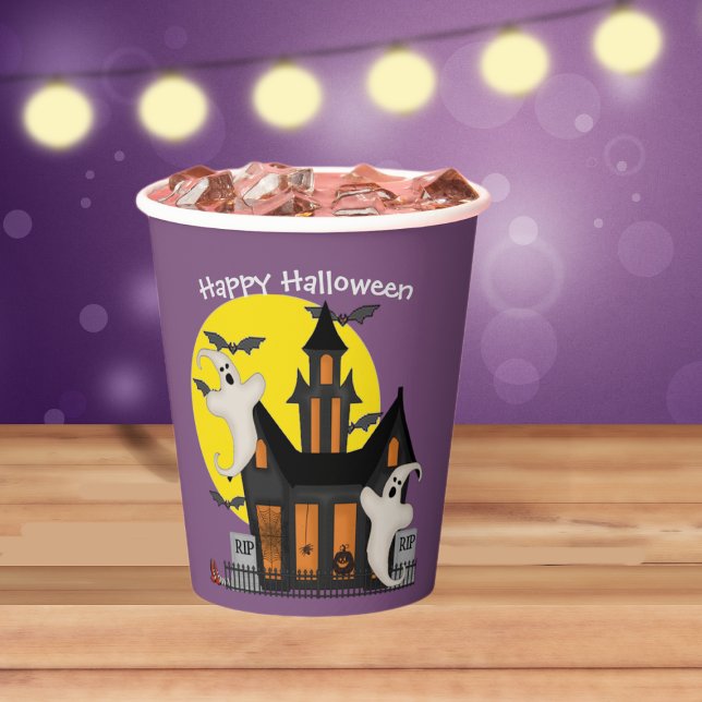 Halloween Haunted House  Paper Cups (Creator Uploaded)
