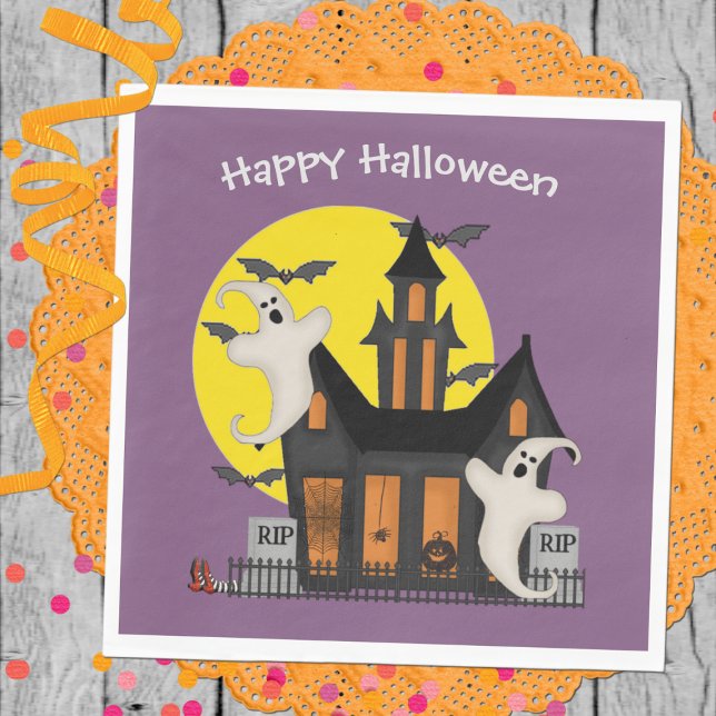 Halloween Haunted House Paper Napkin (Creator Uploaded)