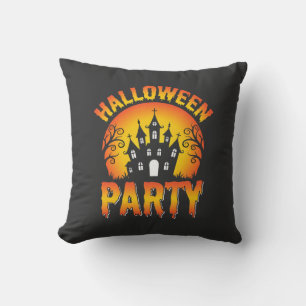 Halloween Haunted House Party Vector Cushion