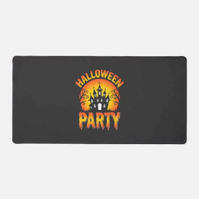 Halloween Haunted House Party Vector Desk Mat (Front)