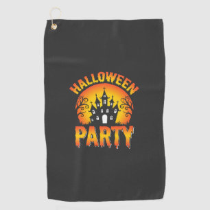 Halloween Haunted House Party Vector Golf Towel