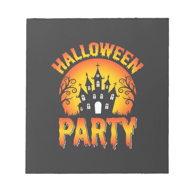 Halloween Haunted House Party Vector Notepad (Front)