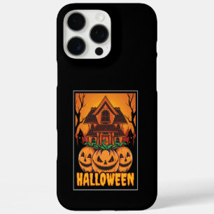 Halloween Haunted House Pumpkin Illustration iPhone 16 Pro Max Case