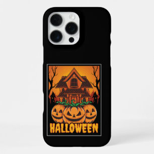 Halloween Haunted House Pumpkin Illustration iPhone 16 Pro Max Case