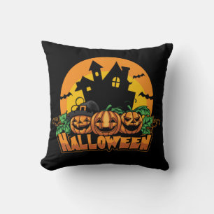 Halloween Haunted House Pumpkins Cushion