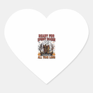 Halloween Haunted House Ready for Spooky Season Te Heart Sticker