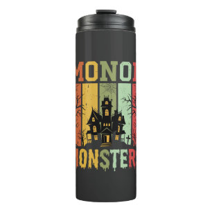 Halloween Haunted House Retro Monsters Thermal Tumbler