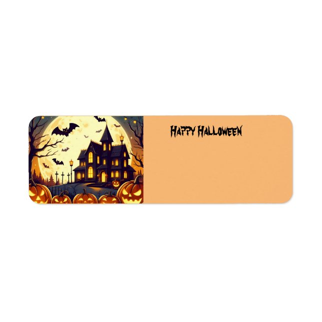Halloween haunted house return address label (Front)