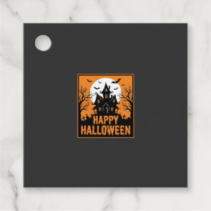 Halloween Haunted House Silhouette Vector Design_1 Favour Tags
