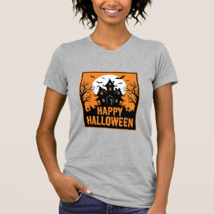 Halloween Haunted House Silhouette Vector Design_1 T-Shirt