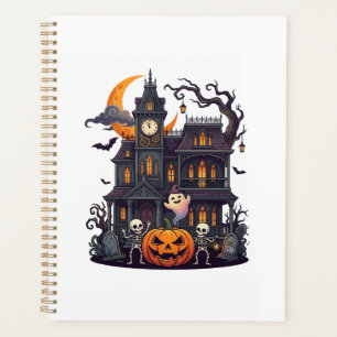 Halloween Haunted House Skeletons Pumpkin Ghost Cr Planner