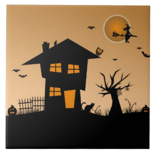 Halloween Haunted House Tile