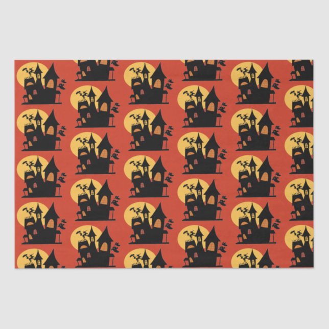Halloween Haunted House  Tissue Paper (Front)