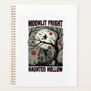 Halloween Haunted House Vintage Engraving Moon Shi Planner