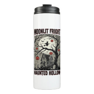 Halloween Haunted House Vintage Engraving Moon Shi Thermal Tumbler