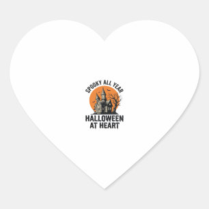 Halloween Haunted House Vintage Engraving Shirt Ar Heart Sticker