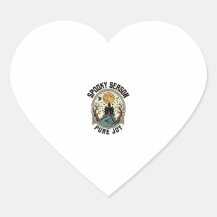Halloween Haunted House Vintage Engraving Spooky J Heart Sticker