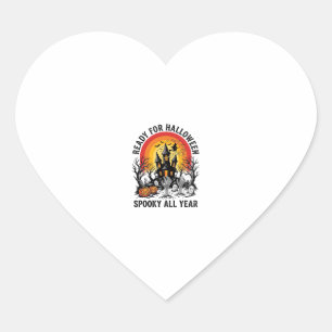 Halloween Haunted House Vintage Scary Ready Shirt_ Heart Sticker