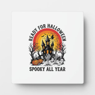 Halloween Haunted House Vintage Scary Ready Shirt_ Plaque