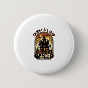 Halloween Haunted House Vintage Spooky All Year_1 6 Cm Round Badge