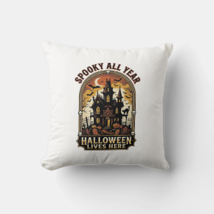 Halloween Haunted House Vintage Spooky All Year_1 Cushion
