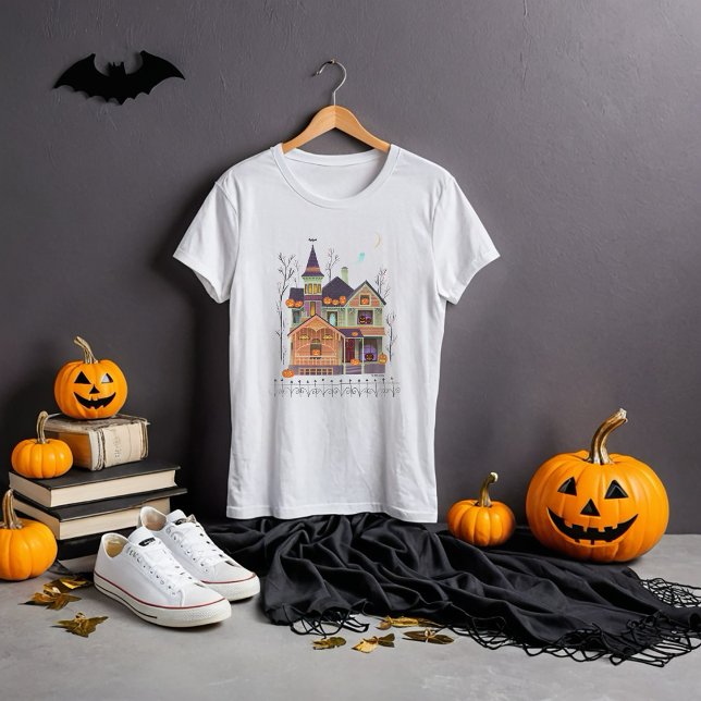 Halloween Haunted House White T-Shirt (Creator Uploaded)
