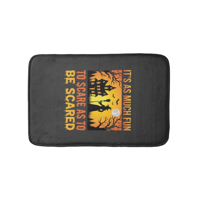 Halloween Haunted House Witch Scare Quote Bath Mat (Front)