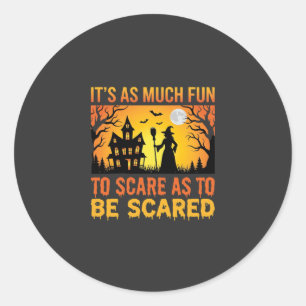 Halloween Haunted House Witch Scare Quote Classic Round Sticker