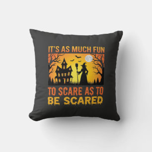 Halloween Haunted House Witch Scare Quote Cushion