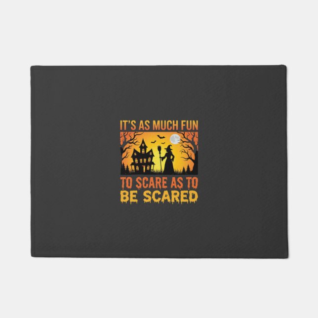 Halloween Haunted House Witch Scare Quote Doormat (Front)