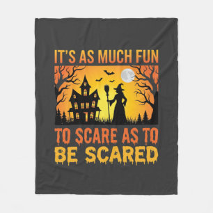 Halloween Haunted House Witch Scare Quote Fleece Blanket