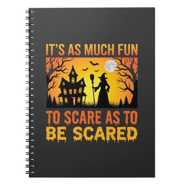 Halloween Haunted House Witch Scare Quote Notebook (Front)