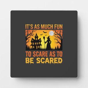 Halloween Haunted House Witch Scare Quote Plaque