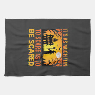 Halloween Haunted House Witch Scare Quote Tea Towel