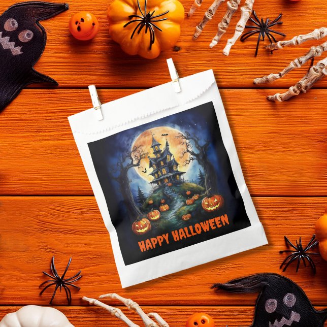 Halloween Haunted House with Pumpkins Party Favour Bag (Creator Uploaded)