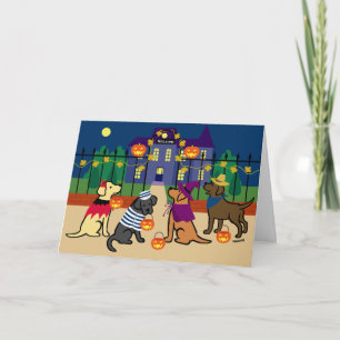 Halloween Haunted Mansion Labradors Card