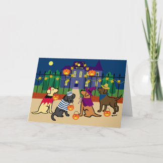 Halloween Haunted Mansion Labradors Card